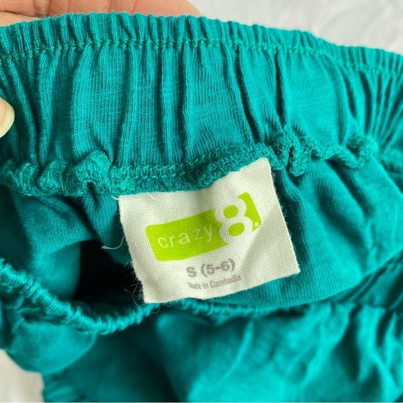 Crazy 8 Teal Colored Eyelet Ruffle Pull-On Skirt Sz 5/6 - Picture 4 of 5